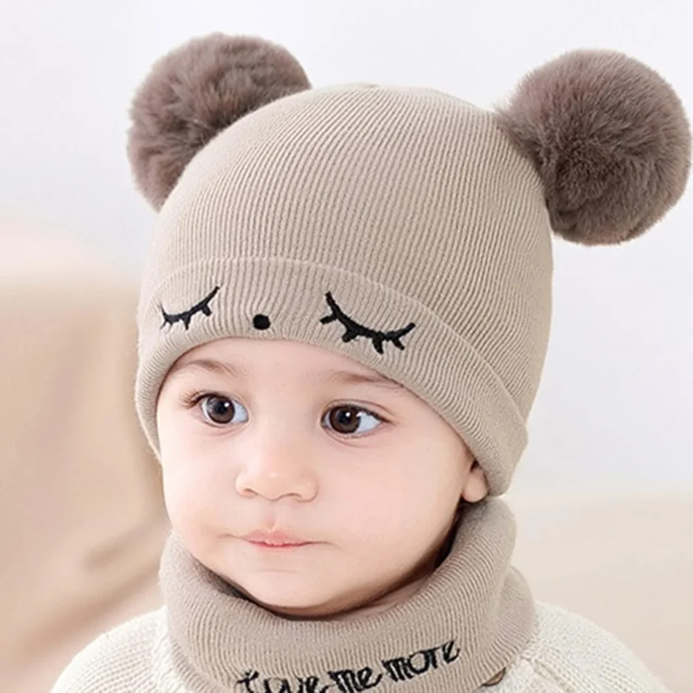 Baby Beanie Hat and Scarf Set for Toddlers (1-5 Years, Brown) - Image 5