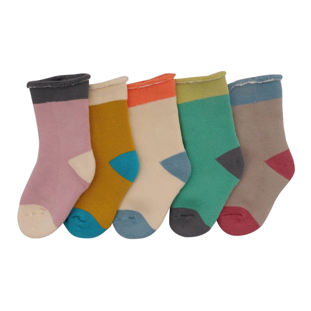 Soft & Breathable Terry Cotton Socks for Kids | Multicolor (5 Pack) - Image 3